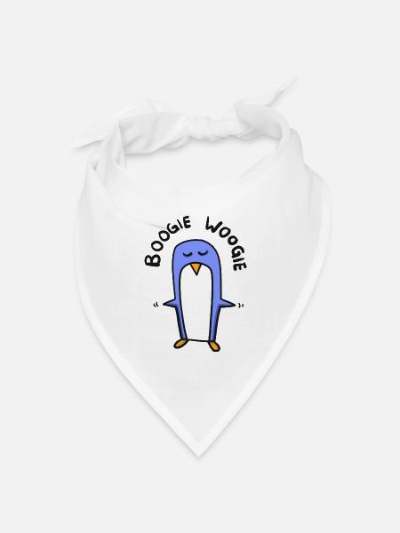 Pinguin tanzt boogie woogie - Bandana Dreieckstuch - Weiß