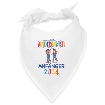 Kindergarten Anfänger 2024 Kita Kiga Hort Kinder - Bandana Dreieckstuch - Weiß - Vorne