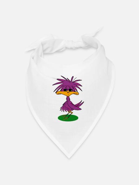 Funky Vogel - Bandana Dreieckstuch - Weiß