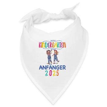 Kindergarten Anfänger 2025 Kita Kiga Hort Kinder - Bandana Dreieckstuch - Weiß - Vorne