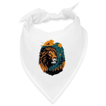 majestätischer Löwe - Bandana Dreieckstuch - Weiß - Vorne