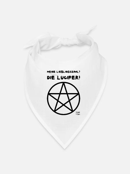 Meine Lieblingszahl ist die Lucifer - Bandana Dreieckstuch - Weiß