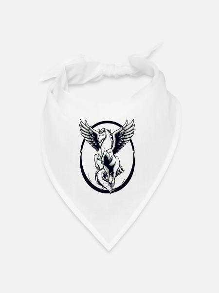 Cooles weißes Pegasus - Bandana Dreieckstuch - Weiß