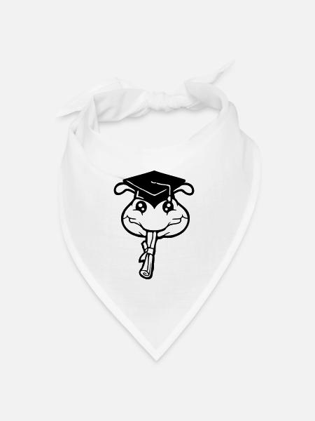 Raupe Schulabschluss Abitur bestanden College Wurm - Bandana Dreieckstuch - Weiß