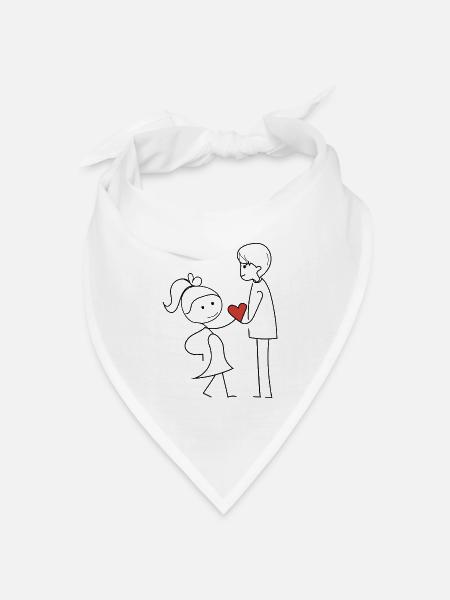 Freunde, die Zuneigung austauschen - Bandana Dreieckstuch - Weiß