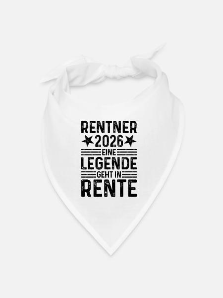 Rentner 2026 - Eine Legende geht in Rente - Bandana Dreieckstuch - Weiß