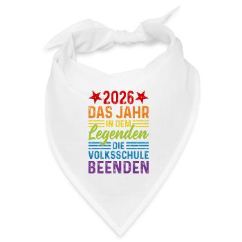 2026 Das Jahr in dem Legenden Volksschule beenden - Bandana Dreieckstuch - Weiß - Vorne