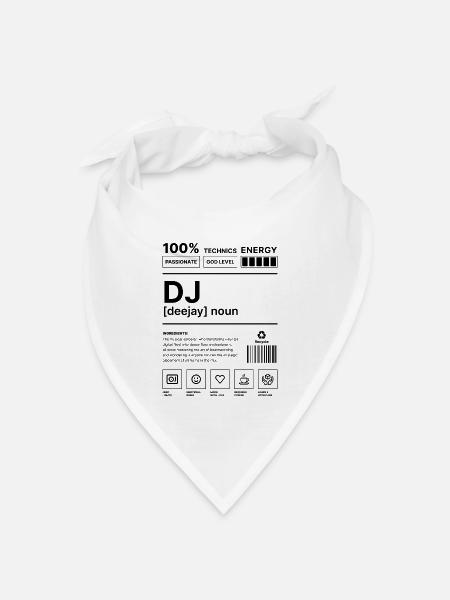 DJ Vibes Black - Bandana Dreieckstuch - Weiß
