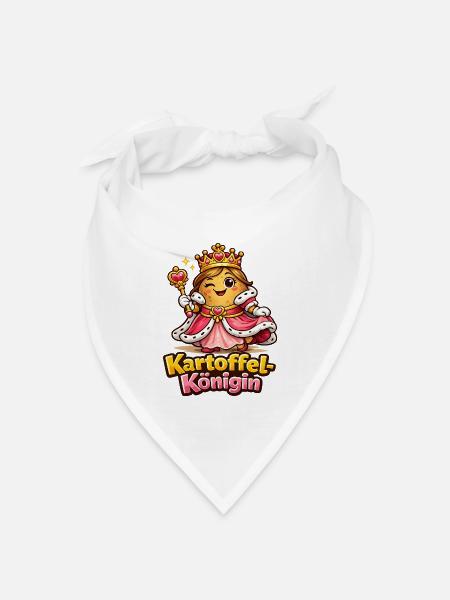 Kartoffel-Königin | Kartoffelkönigin (md) - Bandana Dreieckstuch - Weiß
