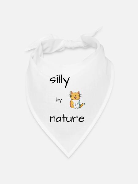 Silly Katze - Bandana Dreieckstuch - Weiß