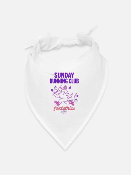 Sunday Running Club Fuchs - Bandana Dreieckstuch - Weiß