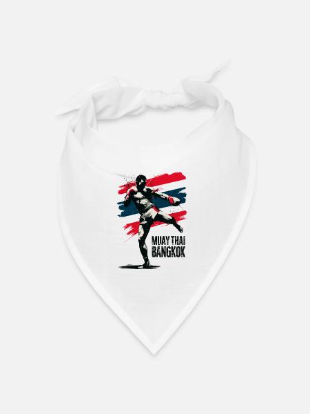 Muay Thai Bangkok - Bandana Dreieckstuch - Weiß
