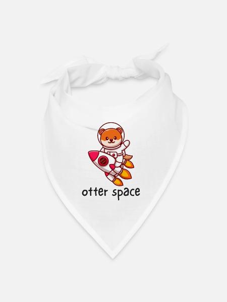 Lustiges Otter-Weltraum-Astronauten-Geschenk für Otter-Liebhaber - Bandana Dreieckstuch - Weiß