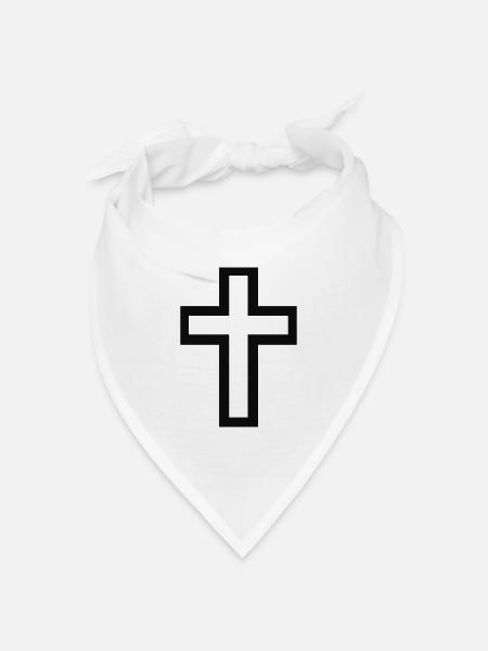 Kreuz - Bandana Dreieckstuch - Weiß