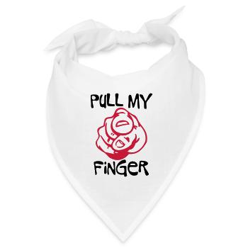 Pull my Finger - Bandana Dreieckstuch - Weiß - Vorne