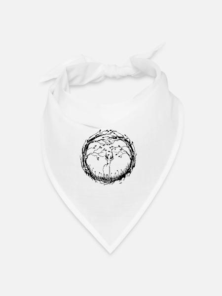 Der Wald - Bandana Dreieckstuch - Weiß