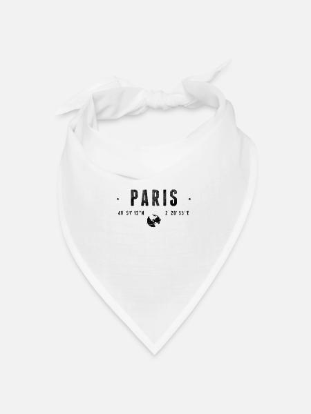 Paris - Bandana Dreieckstuch - Weiß