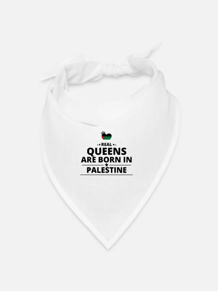 GESCHENK QUEENS LOVE FROM PALESTINE PALESTINA - Bandana Dreieckstuch - Weiß