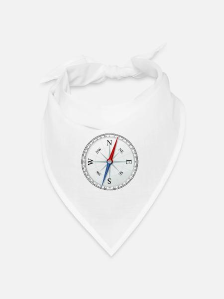 Kompass - Bandana Dreieckstuch - Weiß