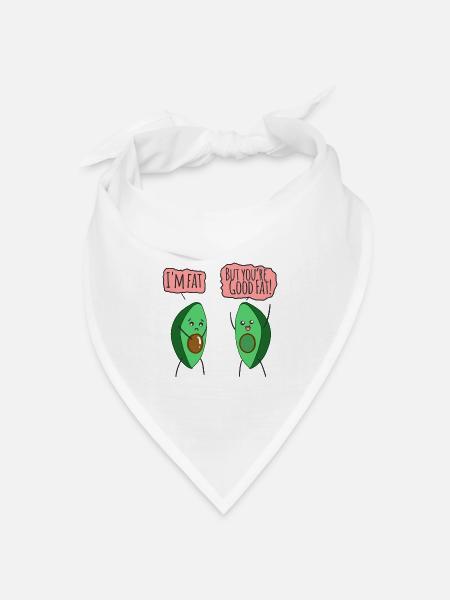 Avocado Witz: Fett-Punchlines - Bandana Dreieckstuch - Weiß