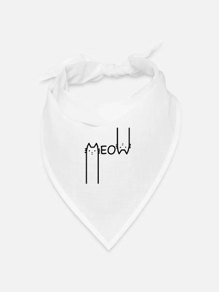 Katze - Bandana Dreieckstuch - Weiß