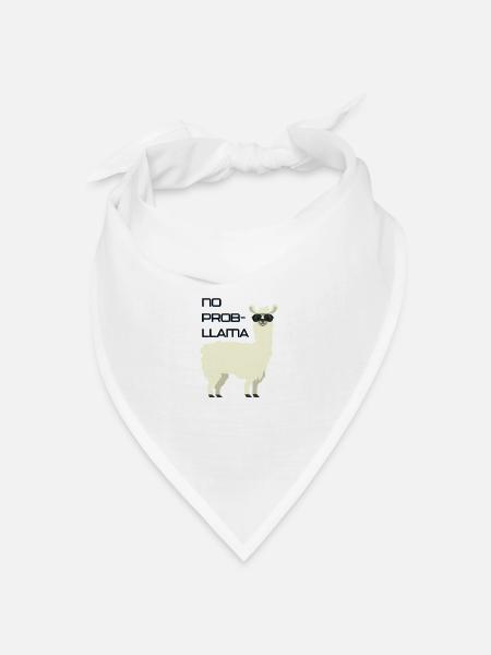 No Problama Lama Lustiger Spruch Alpaka Geschenk - Bandana Dreieckstuch - Weiß