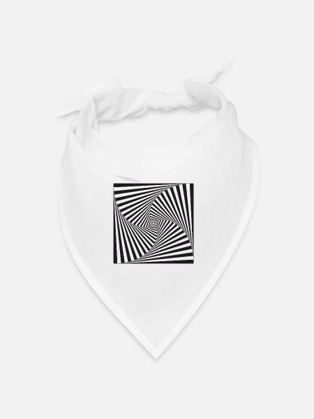 Schwarzes Vortex Tunnel Muster - Bandana Dreieckstuch - Weiß