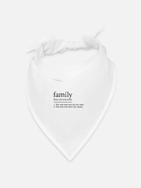 Familie - Bandana Dreieckstuch - Weiß
