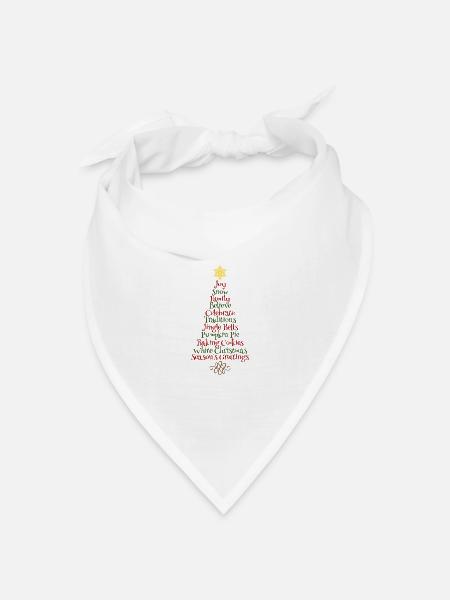 Weinachtsbaum Wörter Englisch Geschenk Stern Xmas - Bandana Dreieckstuch - Weiß