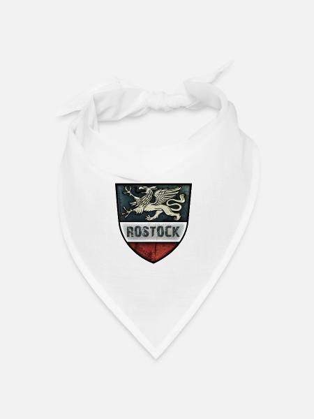 Rostock - Greif - Hansestadt Rostock - Bandana Dreieckstuch - Weiß