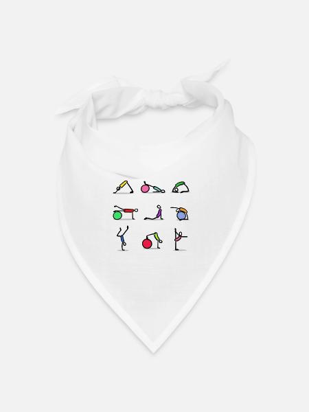 Pilates Übungen Gym Workout Fitness Training - Bandana Dreieckstuch - Weiß