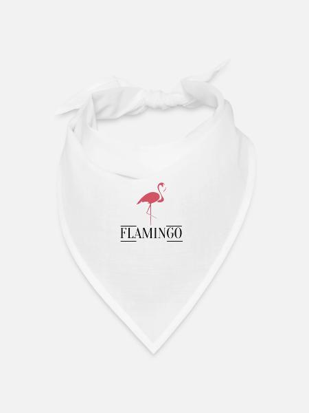 Flamingo - Bandana Dreieckstuch - Weiß