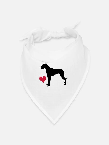 Deutsche Dogge - Bandana Dreieckstuch - Weiß