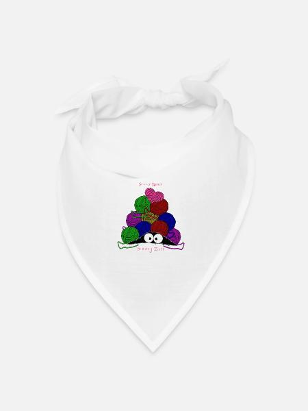 So viel Wolle so wenig Zeit! Garnknäuel witzig - Bandana Dreieckstuch - Weiß