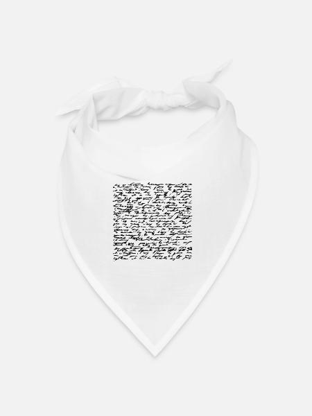 Schreibschrift - Bandana Dreieckstuch - Weiß
