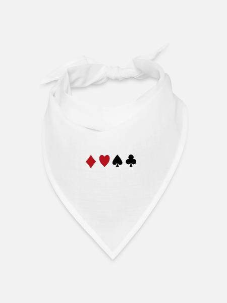 Kartenspiel - Bandana Dreieckstuch - Weiß