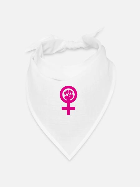 Heftiger Feminismus in Pink - Bandana Dreieckstuch - Weiß