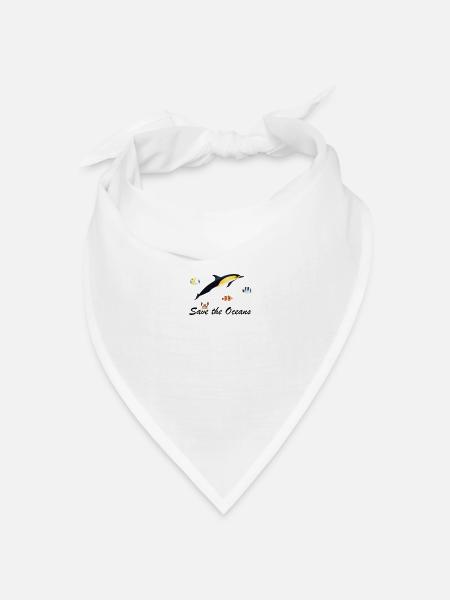 Save the Oceans - Bandana Dreieckstuch - Weiß