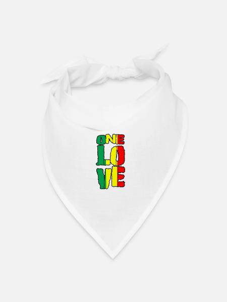 One Love Pan-Afrikan Flag - Bandana Dreieckstuch - Weiß