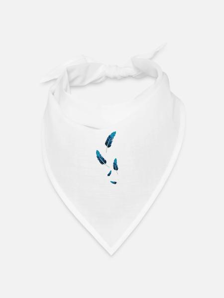 Federn - Bandana Dreieckstuch - Weiß