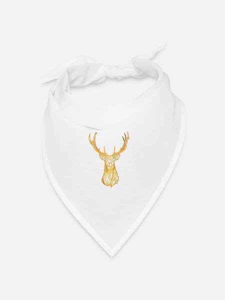 Hirschkopf - Bandana Dreieckstuch - Weiß