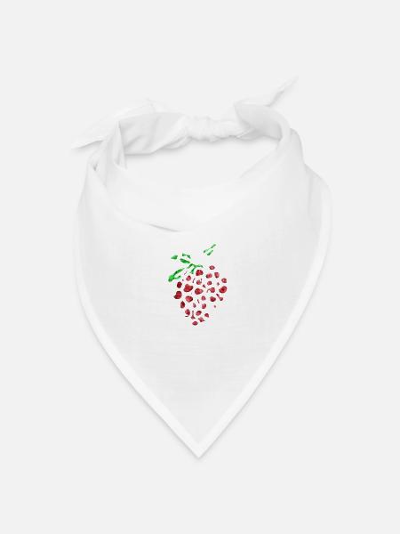 Verrückte Erdbeere - Bandana Dreieckstuch - Weiß