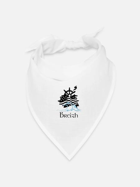 Leuchtturm und Welle im minimalistischen Stil - Bandana Dreieckstuch - Weiß