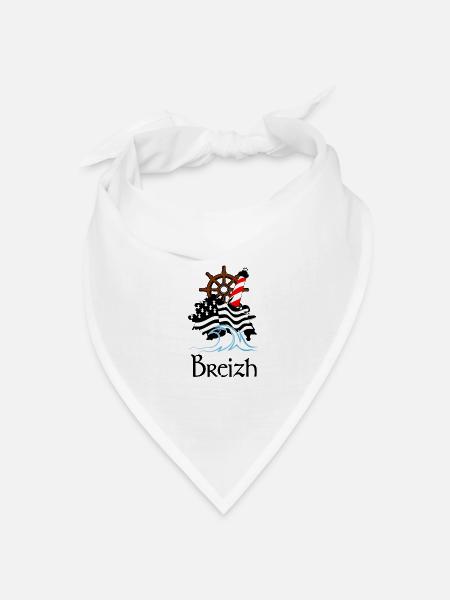 Bretagne - Bandana Dreieckstuch - Weiß