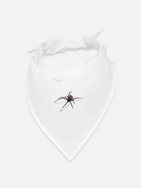Spinne mit Schatten- Black Widow - Zeichnung - Bandana Dreieckstuch - Weiß