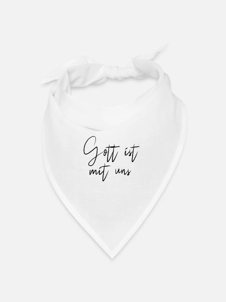 Gott ist mit uns - Bandana Dreieckstuch - Weiß