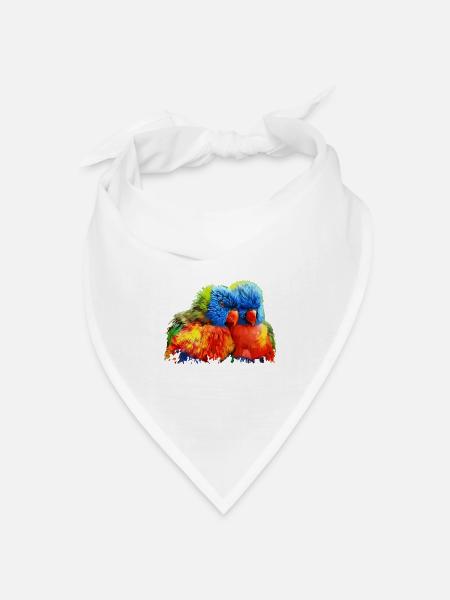 Papagei - Bandana Dreieckstuch - Weiß