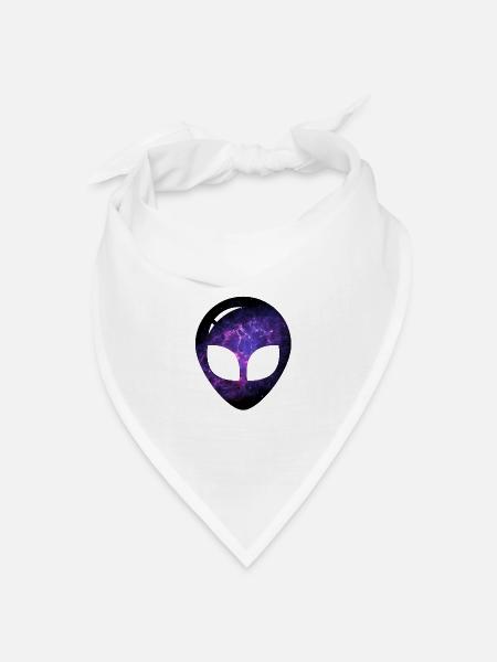 Alien Universum 3D - Bandana Dreieckstuch - Weiß