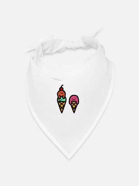 Eis Eiscreme Sommer Minimalistisch - Bandana Dreieckstuch - Weiß
