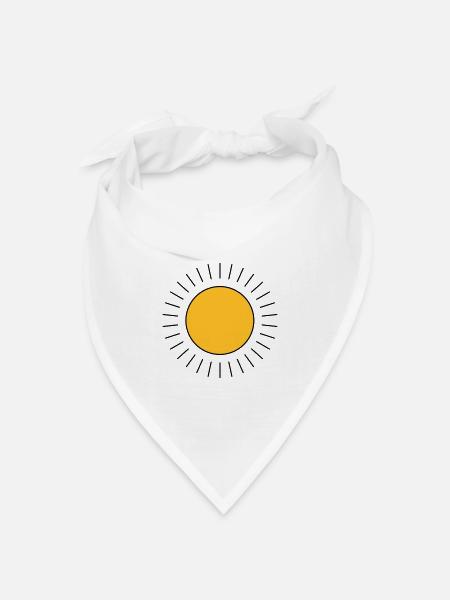 Sonne - Bandana Dreieckstuch - Weiß